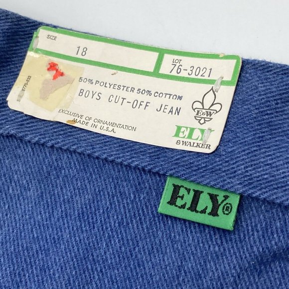 Vintage 1970s Ely & Walker Cutoff Jean Shorts Boys 18 Hot Pants NWT USA - Picture 4 of 5